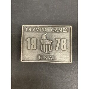 Vtg Retro 1976 OLYMPIC GAMES Bergamot Brass Works Belt Buckle Made in USA